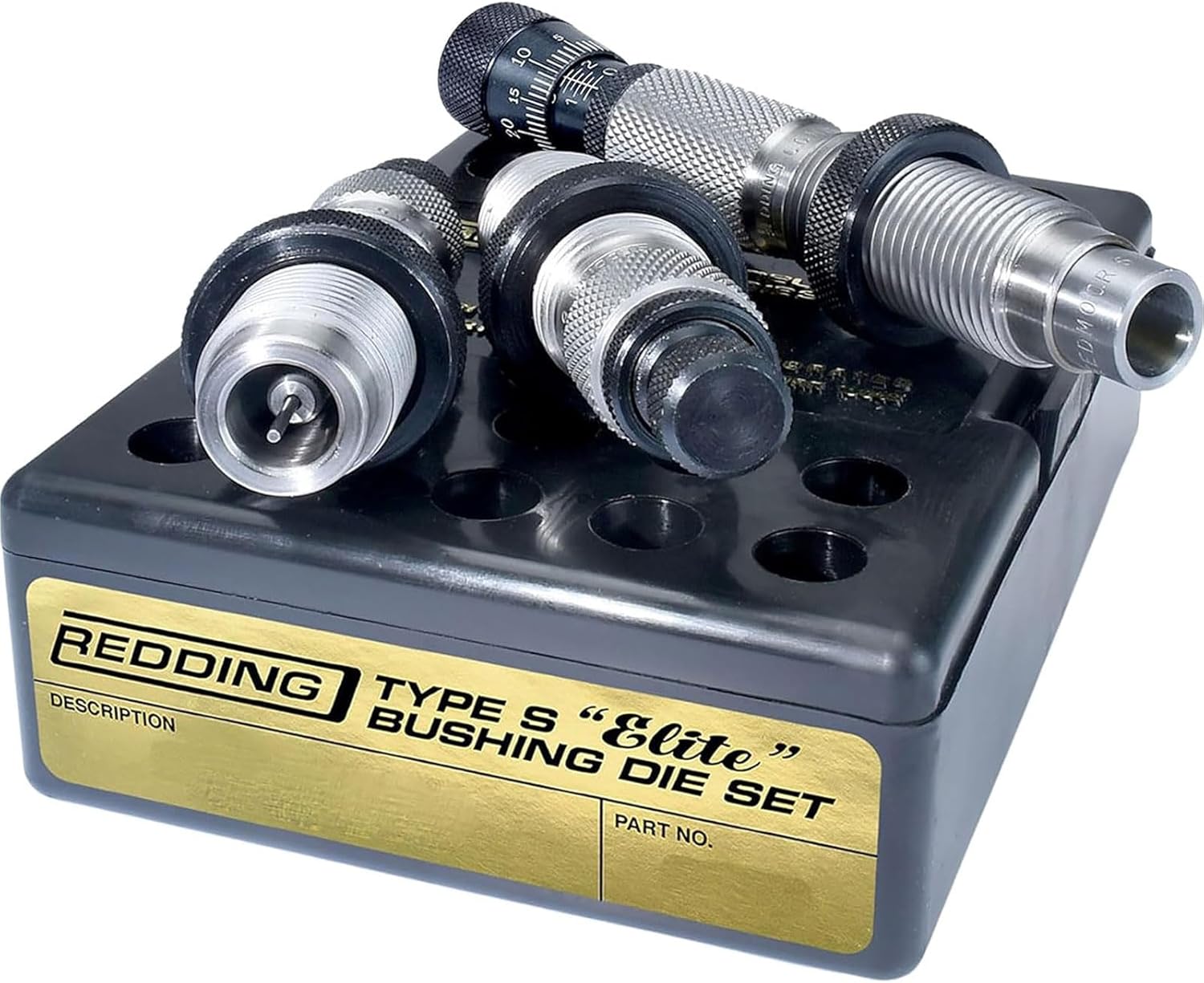 Redding Type S Elite Bushing 3-Die Set with Full Length, Neck Sizing, and Competition Seating Dies, 6.5 PRC