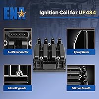 Vista 4 de Paquete de Bobina de Encendido ENA UF484 Compatible con VW Volkswagen Beetle Golf Jetta City 1999 2000 2001 2002 2003 2004 2005 2006 2007 2008 2009