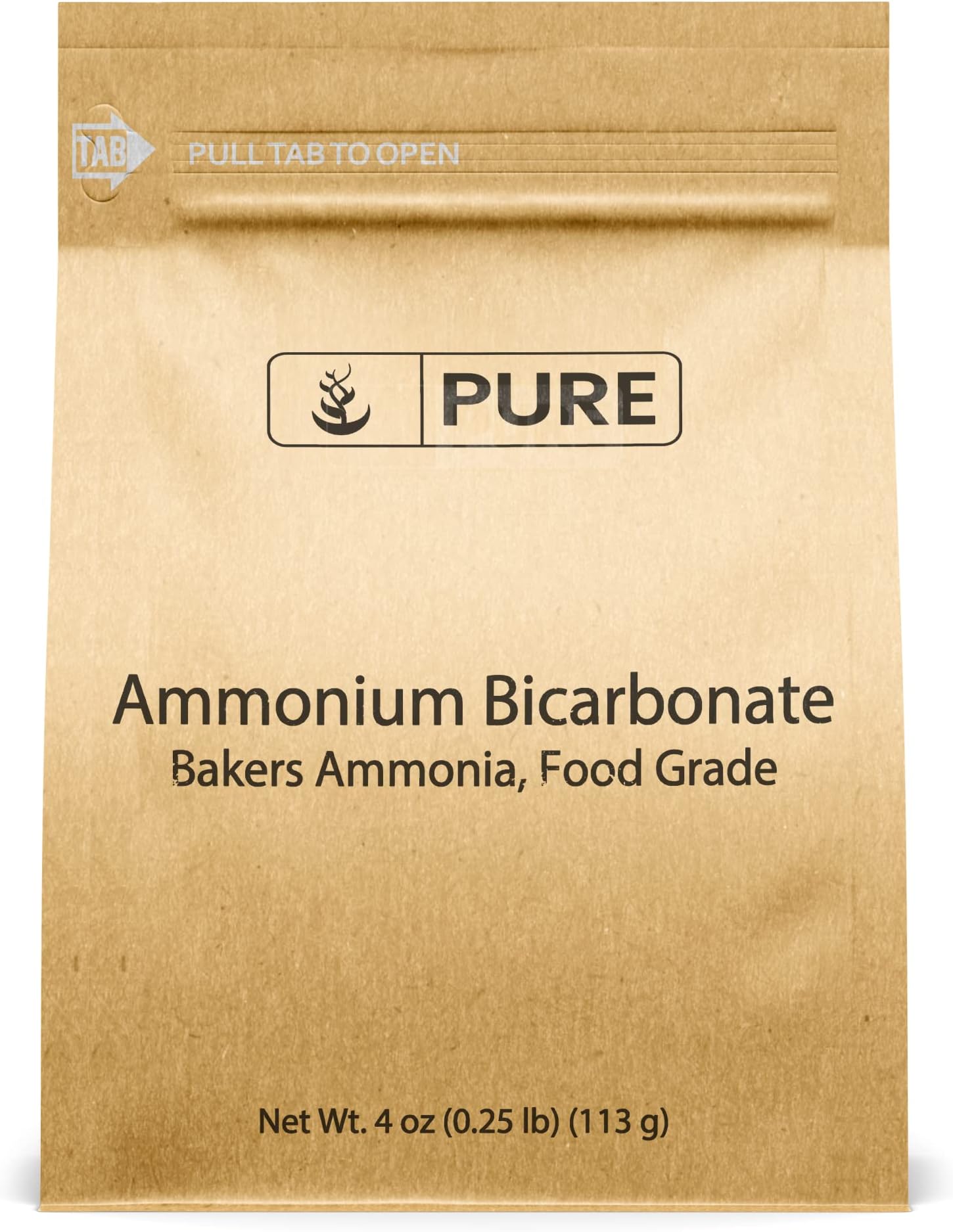 Pure Original Ingredients Ammonium Bicarbonate (4oz) Baker's Ammonia, Traditional Leavening Agent, Food Grade