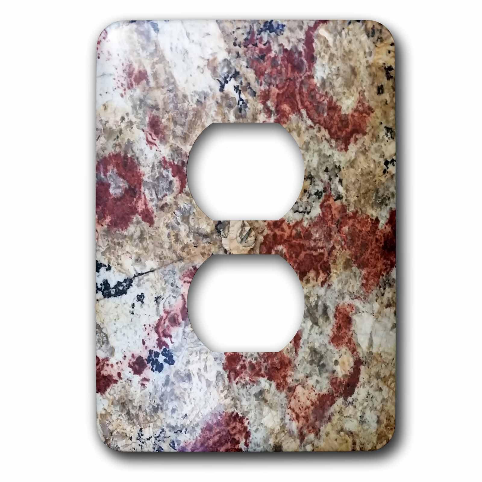 Couvercle de prise gris motif granit rose lsp_252651_6 pour double prise