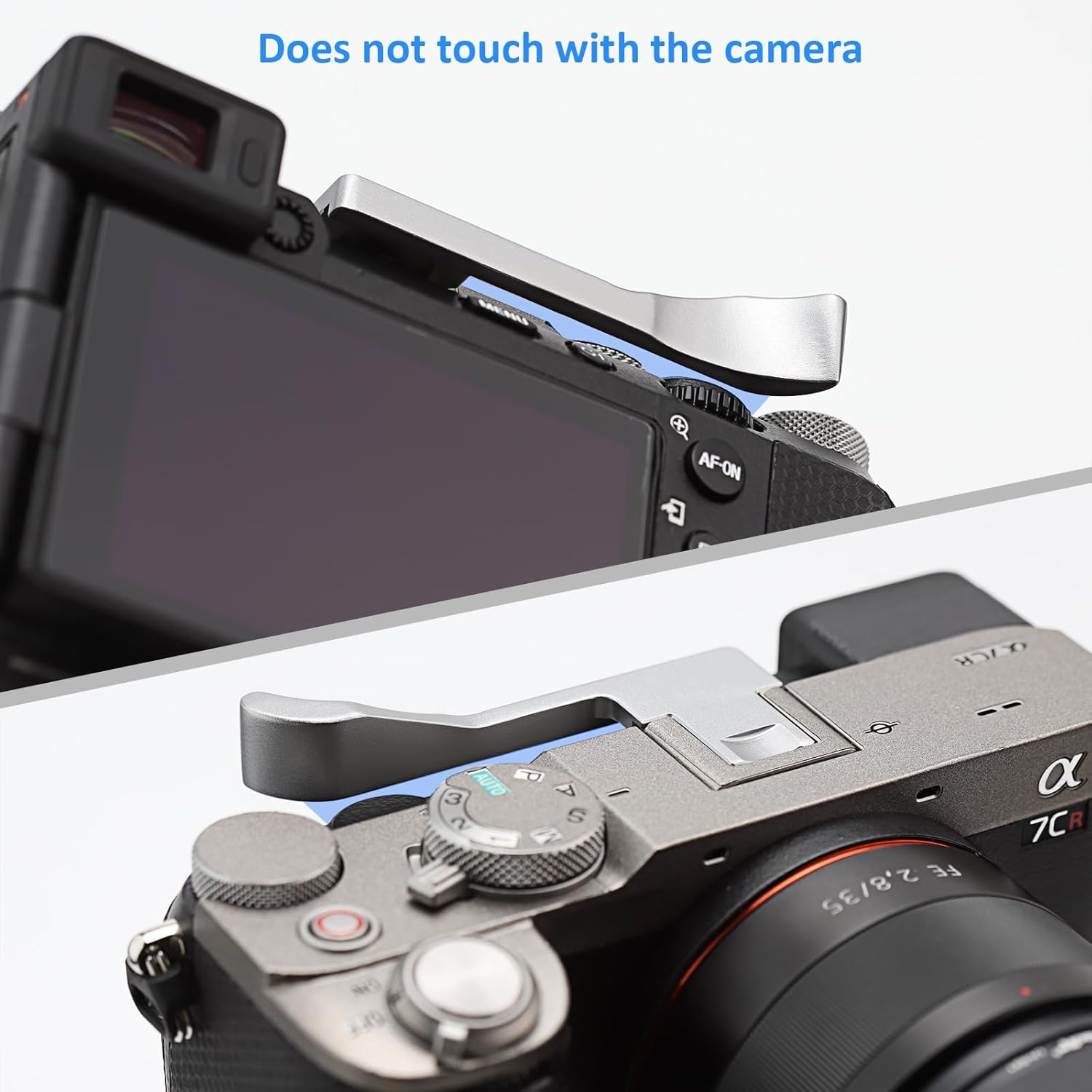 A7CII A7CR Thumb Grip Haoge Metal Thumb Up Rest Hand Grip for Sony α7CII,Alpha 7CII,ILCE-7CII,A7CR Camera Accessories Silver (Not Fits A7C) THB-A7CII-S Hot Shoe Thumb Up - Image 5