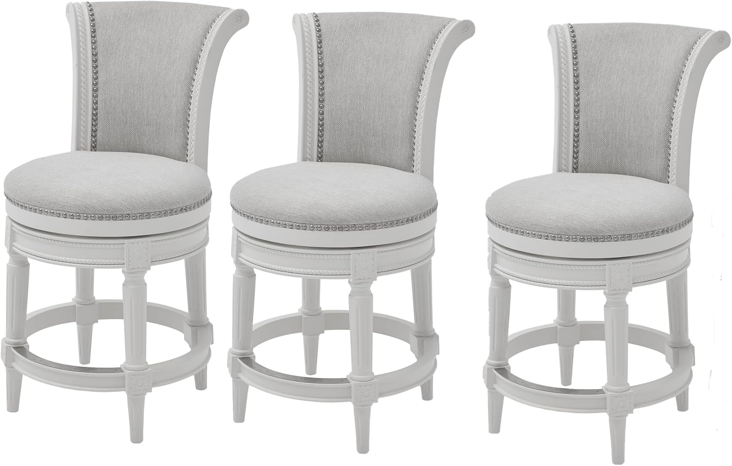 New Ridge Home Goods Chapman 26" Wood CounterHeight Swivel Barstools, Set of 3