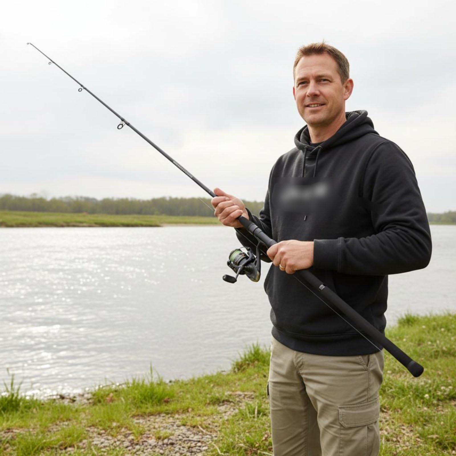 Canna da Pesca Snakehead Potente Filo Rigido Attrezzo Due Pezzi Manico Ergonomico Materiale Carbonio Adatta per Pesca in Fiume Attività Outdoor Competizioni