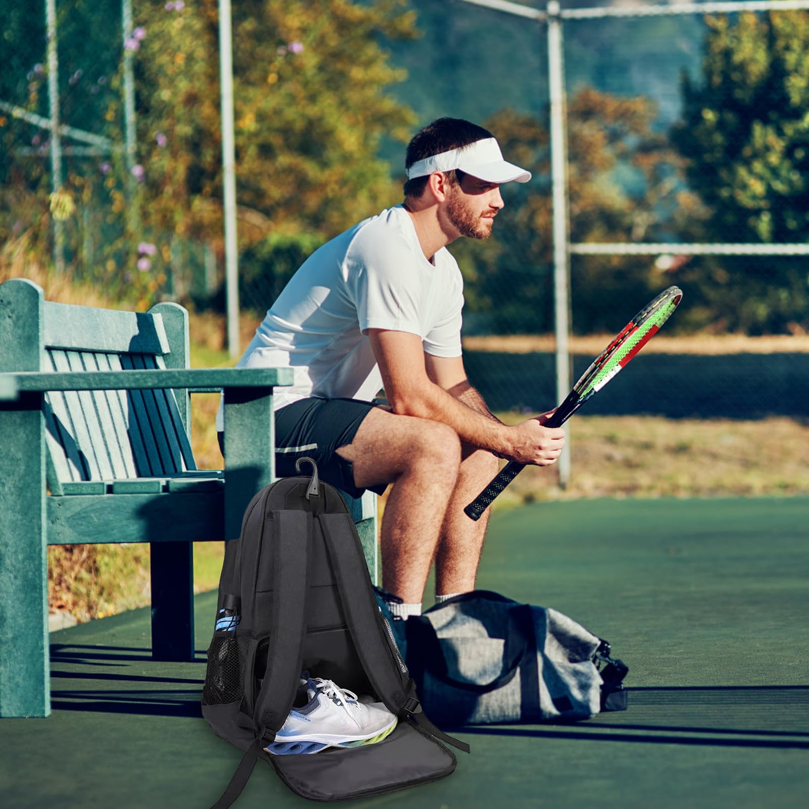 Amexo Zaino da Tennis Professionale per Uomo e Donna - Grande Capacità Con Scomparto Scarpe e Molte Tasche - Contiene Racchette da Tennis, Pickleball, Badminton