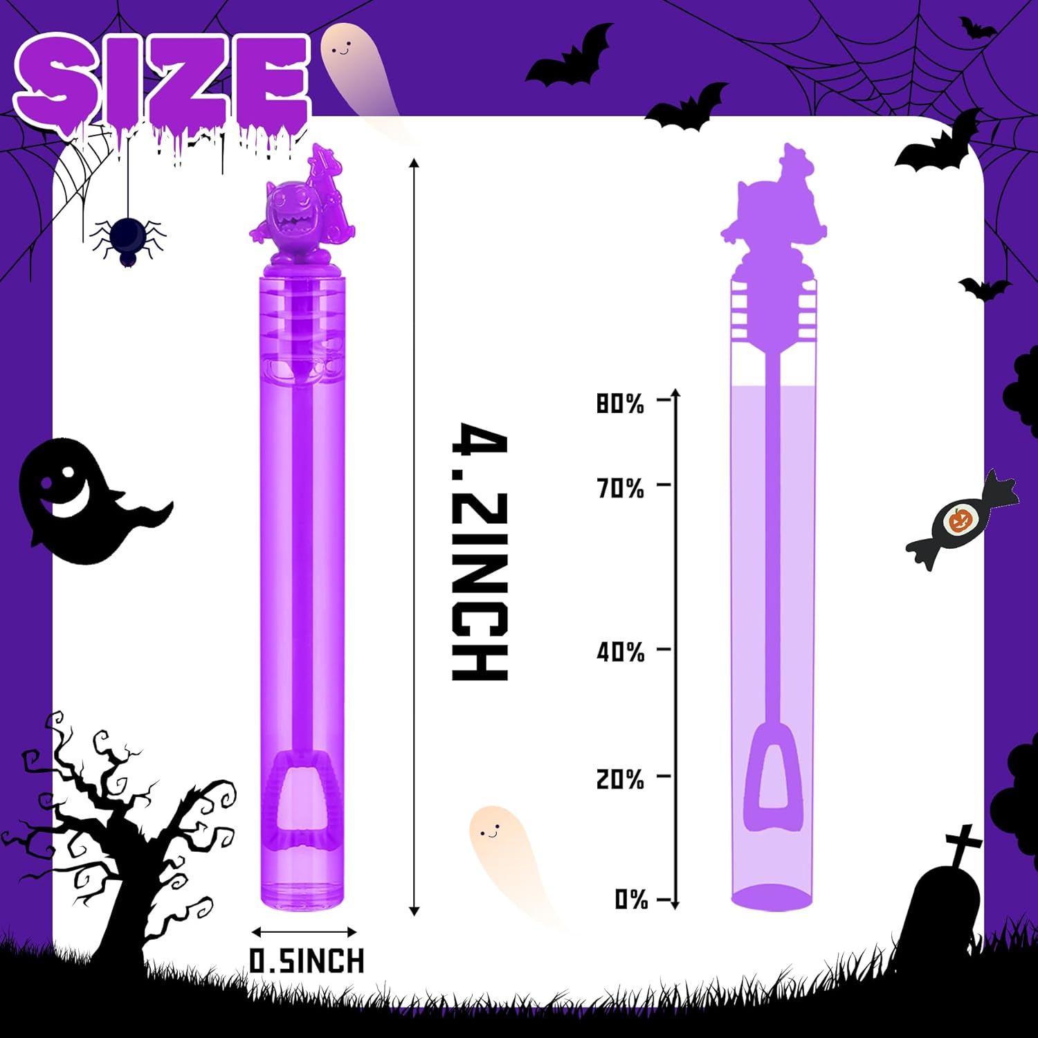 200Pcs Halloween Bubble Wands Bulk, Mini Pumpkin Bubble Party Favors for Kids, Treasure Box Toys, Goodie Bag Stuffer Filler, Classroom Prizes, Halloween Treats Non Candy, Pinata, Basket Decorations