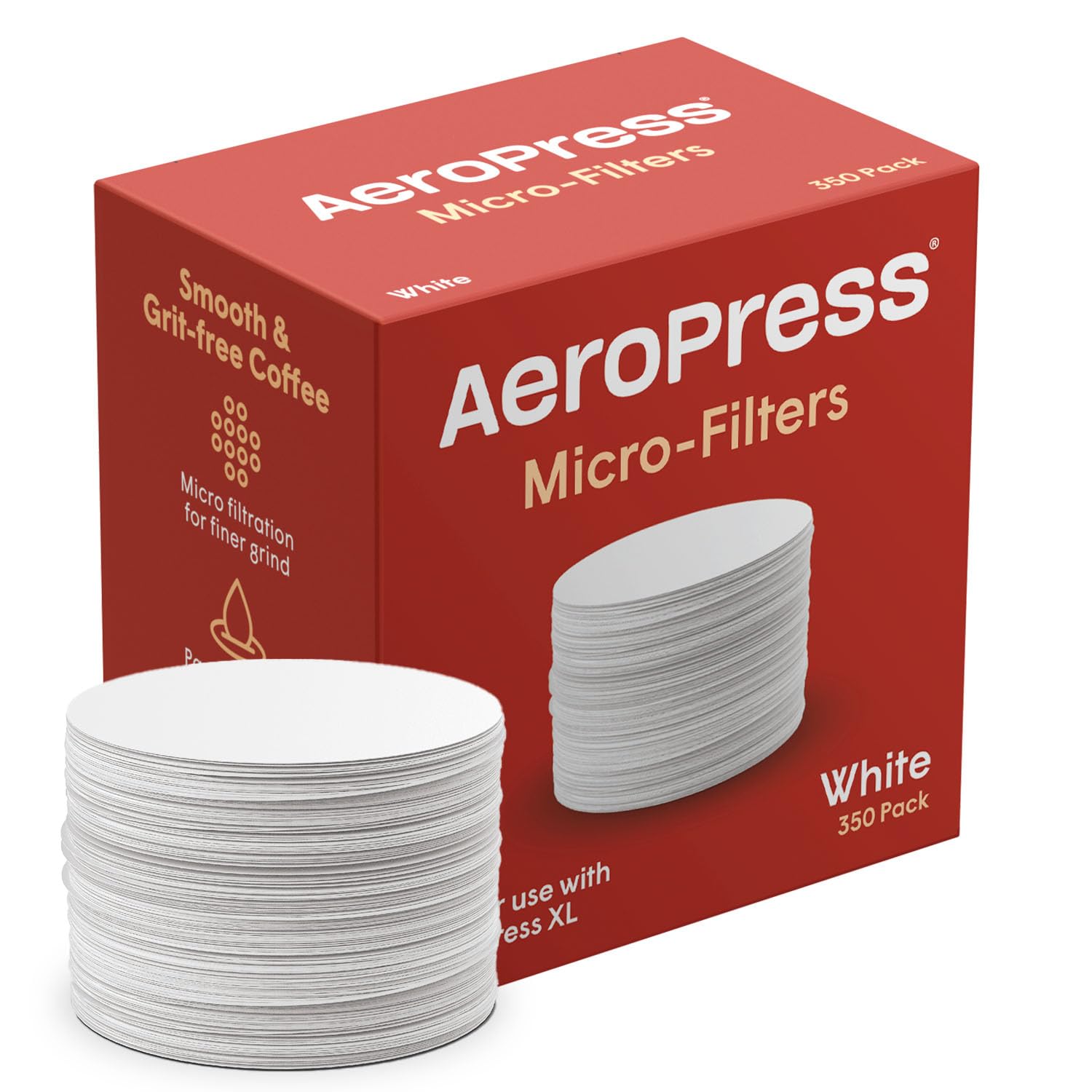 AeroPress Coffee Maker White Paper Micro-Filters Compostable Coffee Filters Made From White Chlorine-Free Paper Fits Standard Size AeroPress