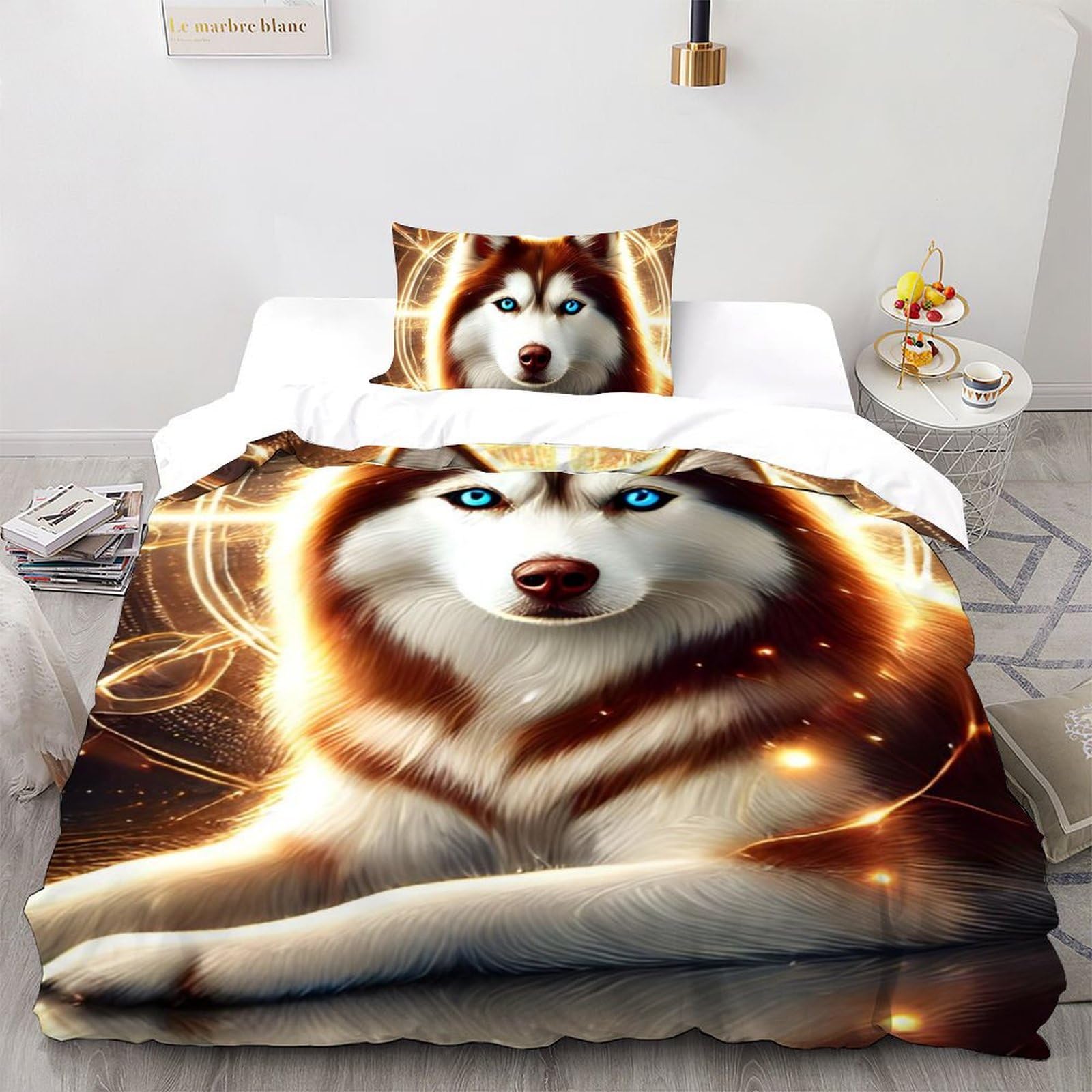 Parure de lit husky fantaisie 2 pièces, le cadeau idéal pour décorer une chambre d'enfant