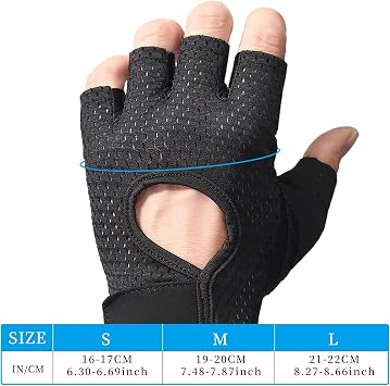 Gym Gloves Soft Half Finger, Anti Slip for Weightlifting & Cycling | Black Design for Bodybuilding, Rowing, Rock Climbing and Outdoor Workouts, with a Flexible Fit for Comfort and Control