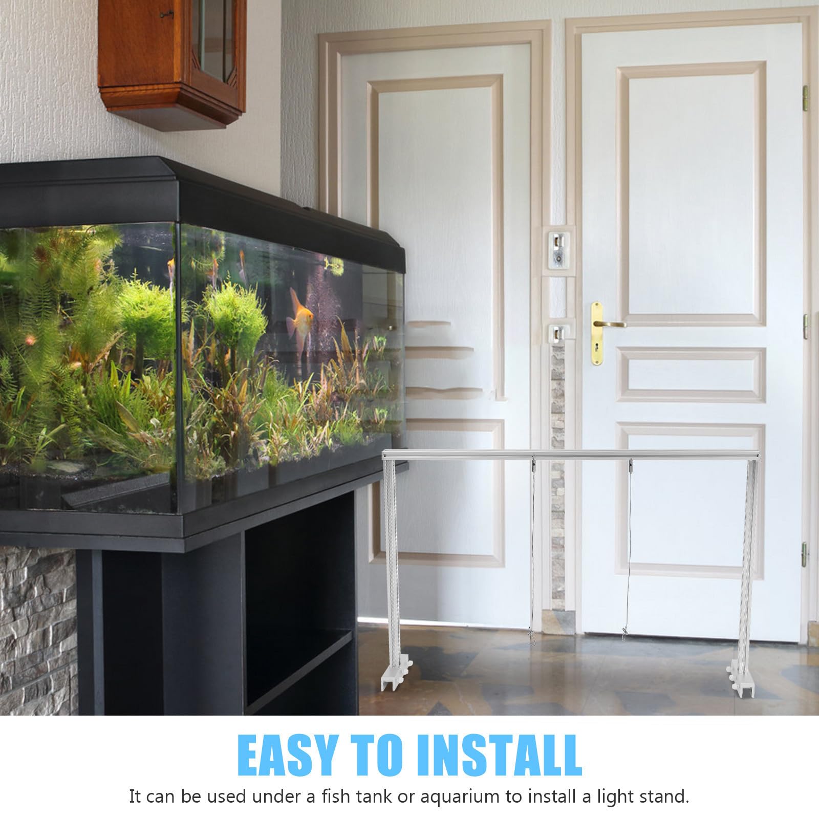 Aquarienlampenhalterung aus Aluminiumlegierung für Fischbecken, Silber