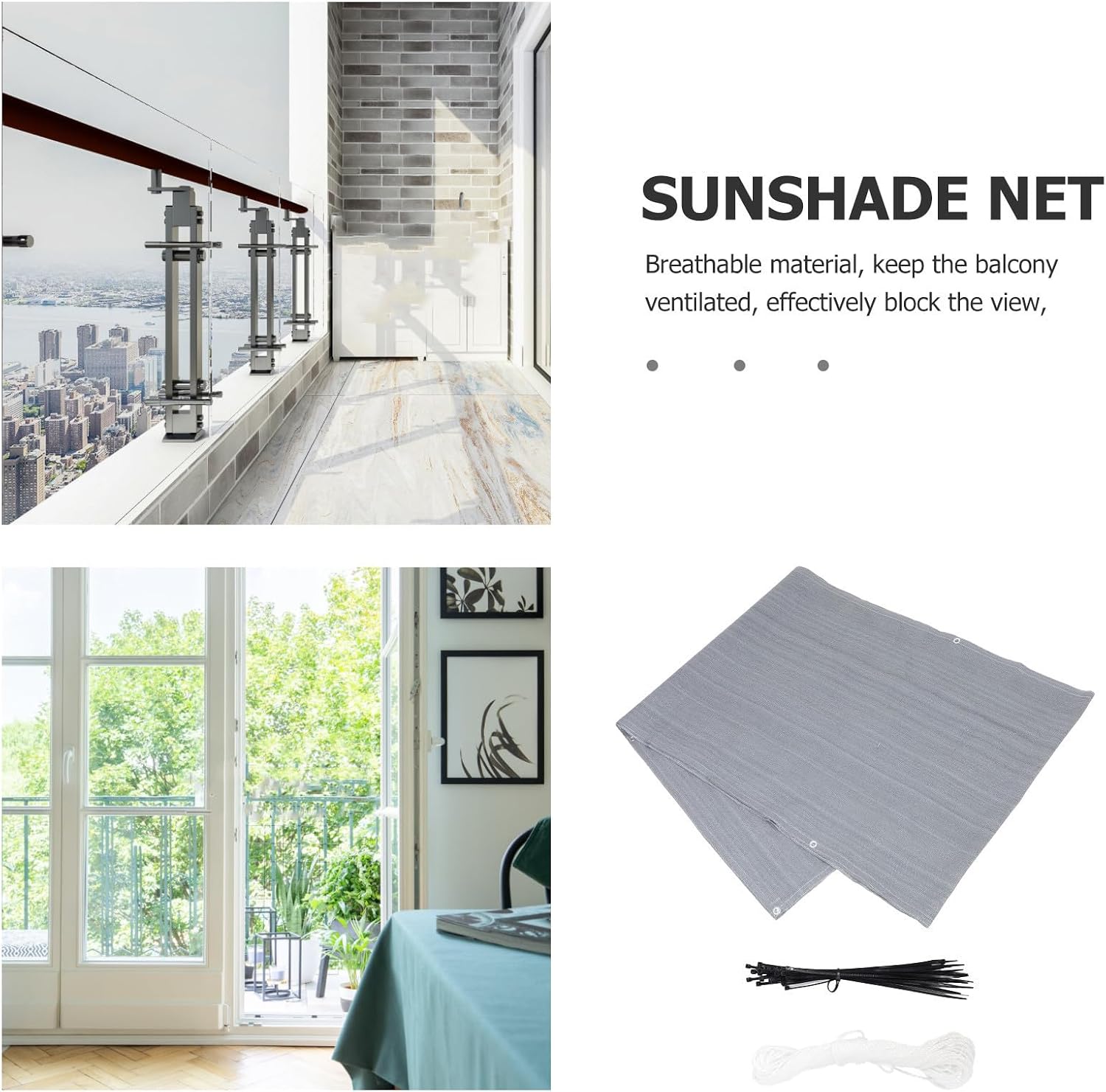 Balcony Privacy Screen Shade Cloth Panel for Apartments Hdpe Sunshade