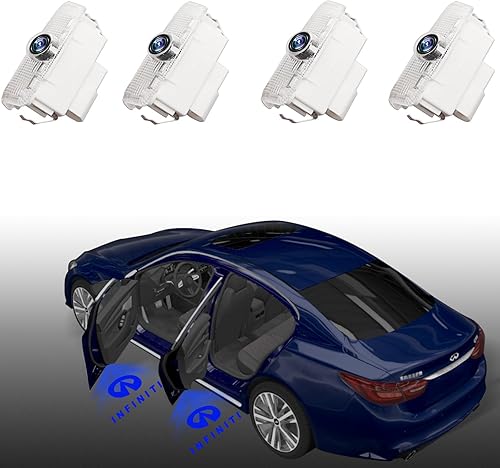 4 luces para puerta de automóvil que no se desvanecen compatibles con Infiniti, luces de proyector ultra brillantes de RCBDCYGJ para QX5056607080,