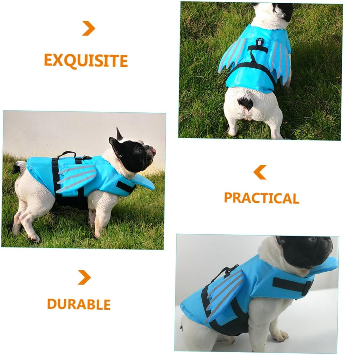 Toddmomy Dog Swimming Vest Life Jacket with Reflective Stripes, Wear-Resistant Portable Breathable Blue S Size for Outdoor Water Safety and Swimming Gear