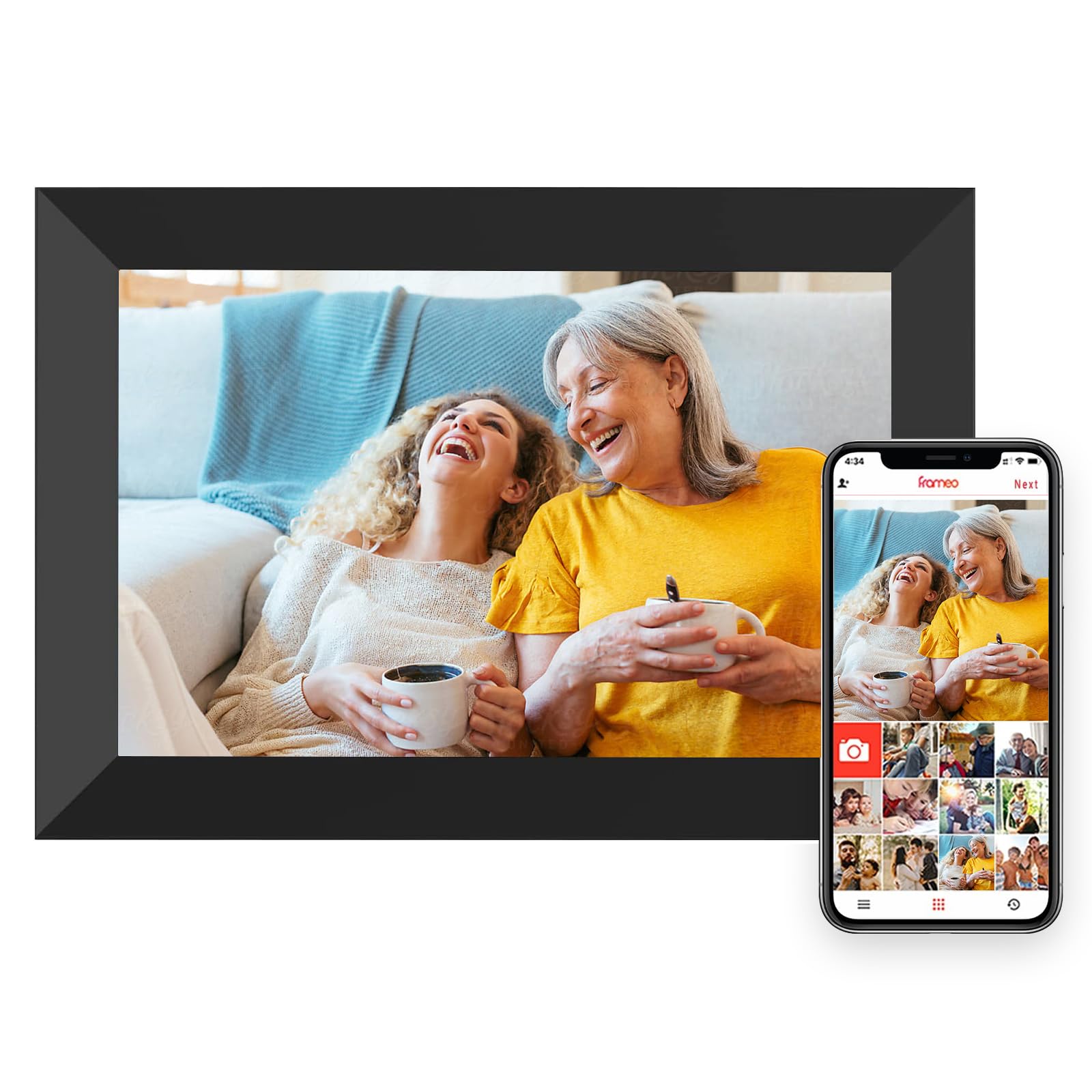 Digital Picture Frame WiFi 10.1 Inch Smart Digital Photo Frame with 1280x800 IPS Touch Screen, Auto-Rotate and Slideshow, Easy Setup to Share Moments Via APP from Anywhere Anytime