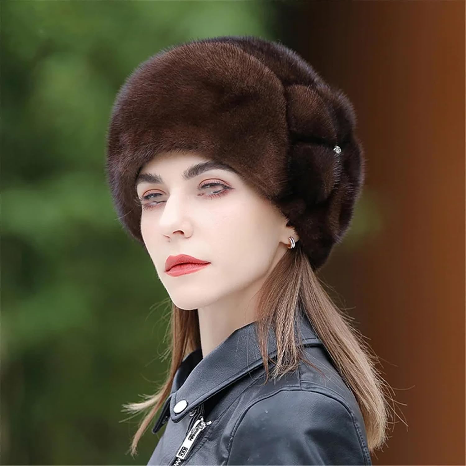 Mkjuuior Winter Warm Hat Fur Hat Women's Earlobe Fisherman Warm Ear Hat Flowerpot Hat