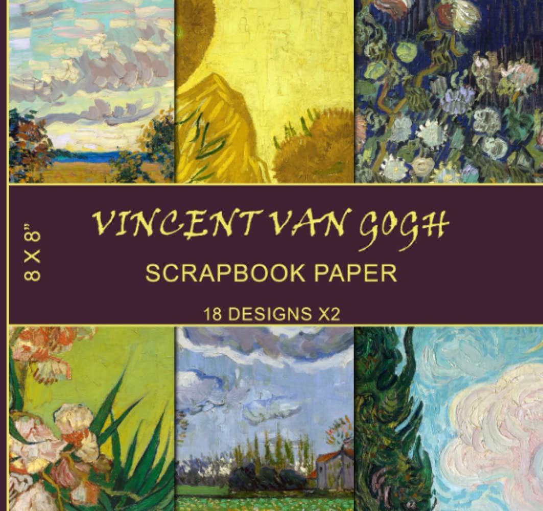 Scrapbook Paper: Vincent Van Gogh Paintings, Famous Dutch Art, 19th Century Artwork, Post-Impressionism Style - 18 Designs X2