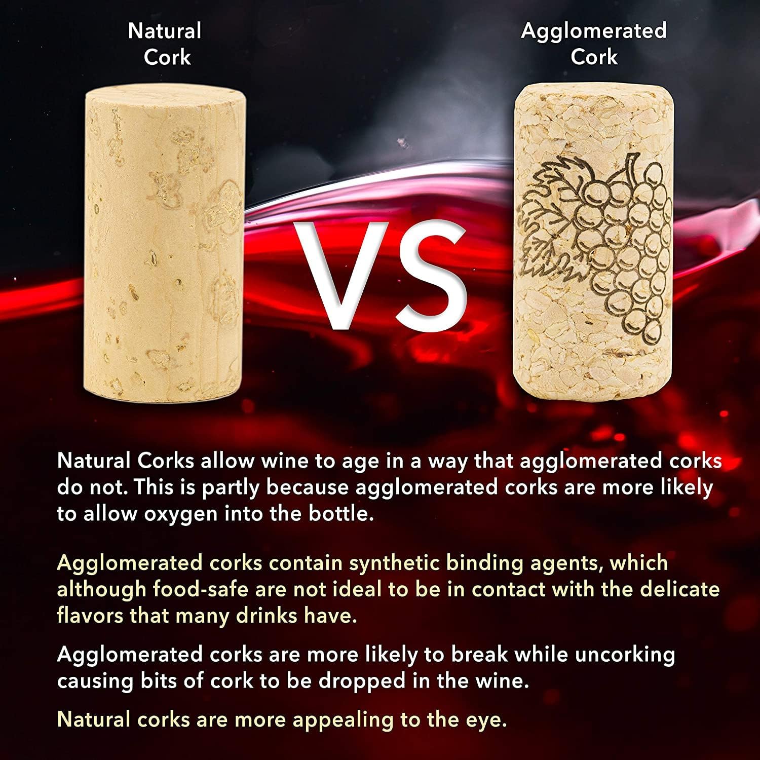 100 Natural Wine Corks #9 44x24 (15/16" diameter by 1 3/4" lenght) - SLIMCORK (R) PATENTED (Not Agglomerated cork) for Proper Aging - Made in Portugal - DIRECT FROM PRODUCER (Not Branded, 100pcs) -