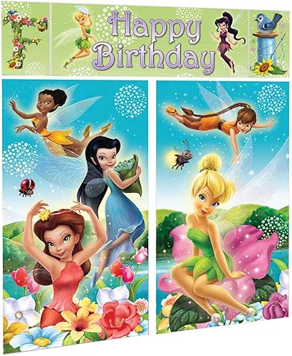 Kit de decoración de pared Scene Setters | Colección Tinkerbell de Disney | Cumpleaños