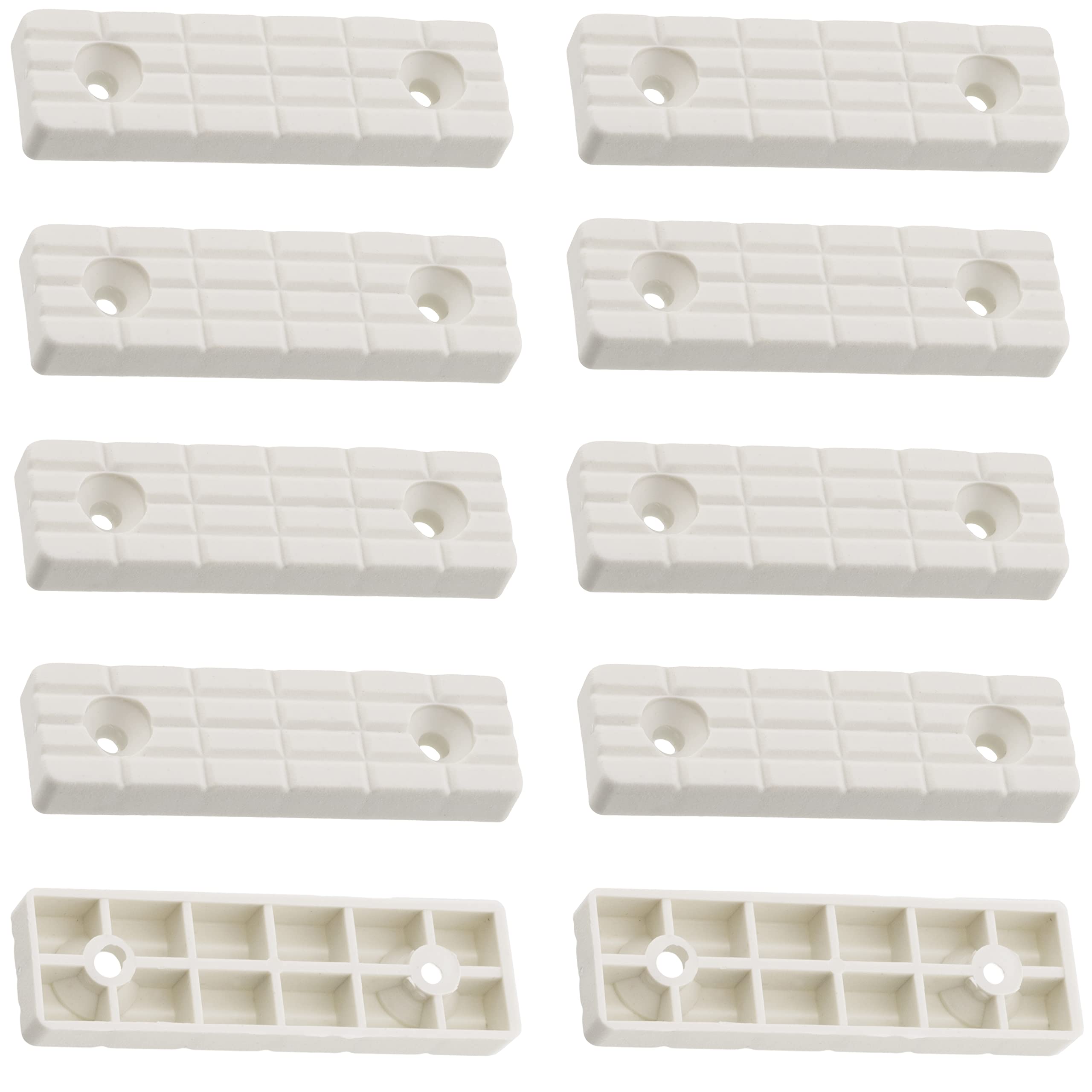 LouMaxx Deslizadores de plástico para Muebles, espaciadores de Suelos, 50 x 14 x 5 mm, Deslizadores de plástico para atornillar, Juego de 20 Mini Patas para Muebles, Color Blanco con Tornillos