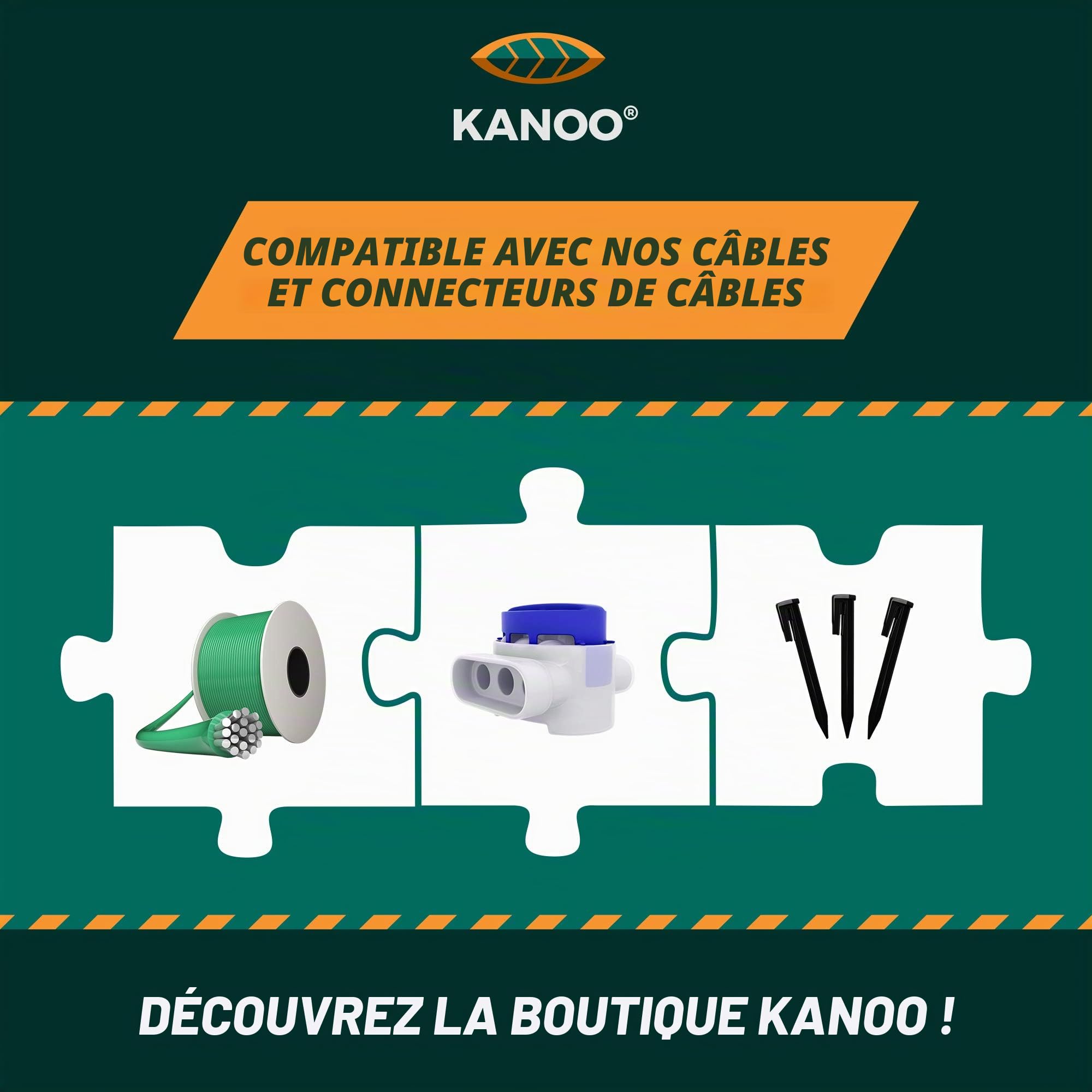 kanoo® Piquets de Fixation pour des câbles de délimitation de Robot Tondeuse | 500x Crochets | Fixation sûre du câble périphérique dans Le Jardin | Crochets de Terre en Plastique Robuste