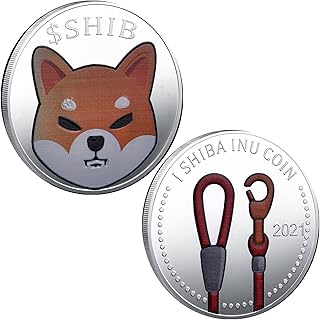 1PCS Gold Shibcoin Commemorative Coin 1OZ Gold Plated Shiba Inu Shib Coin 2021 Limited Edition Collectible Coin with Protective Case (SBC3-Silver)