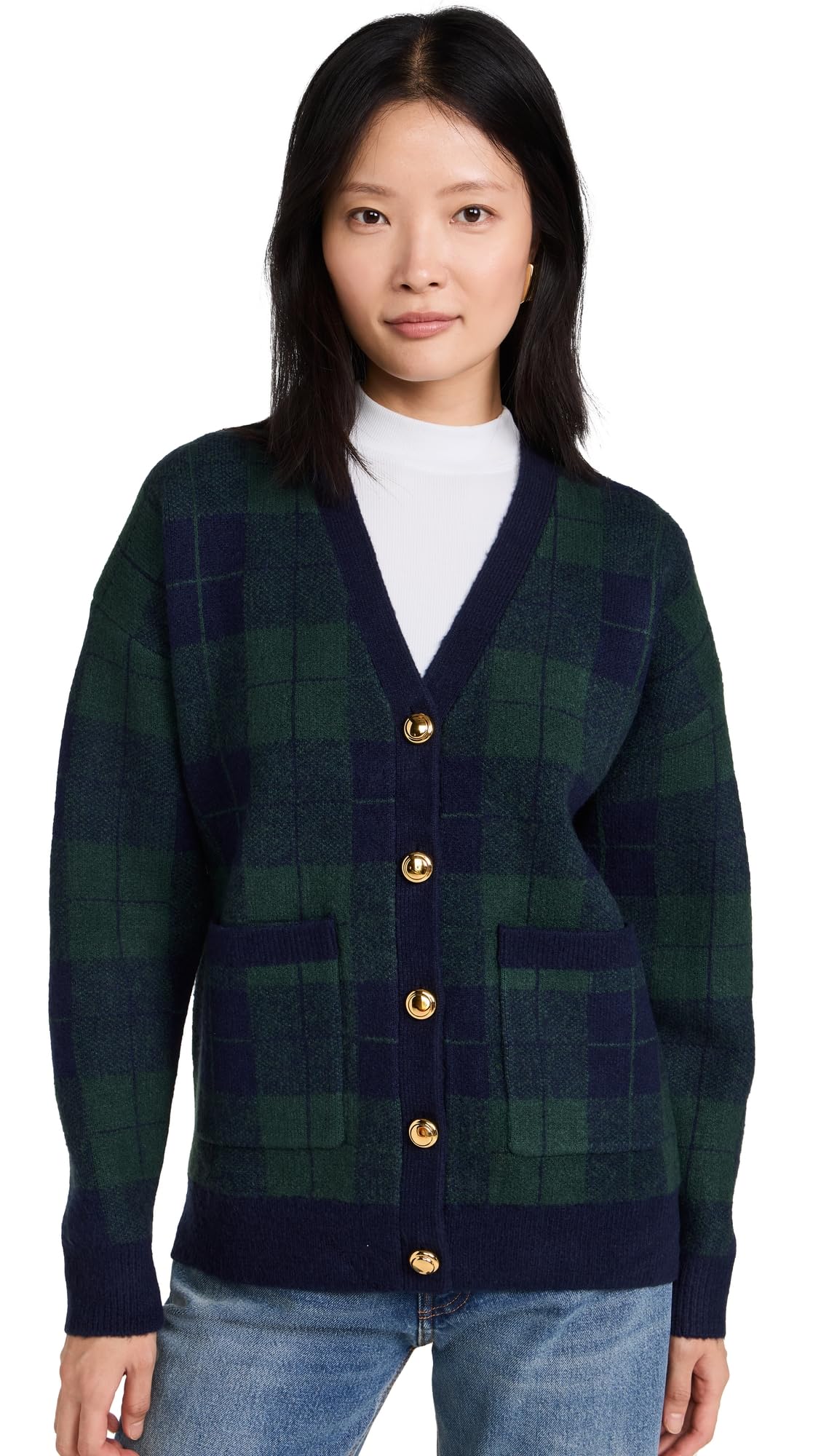 English Factory Womens Check Cardigan