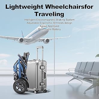 D04 Foldable Electric Wheelchair for Adults with Removable 12Ah Lithium Battery, 500W Motor, 20km Range, 150kg Capacity, Lightweight Aluminium Powerchair-Travel & Airplane Approved