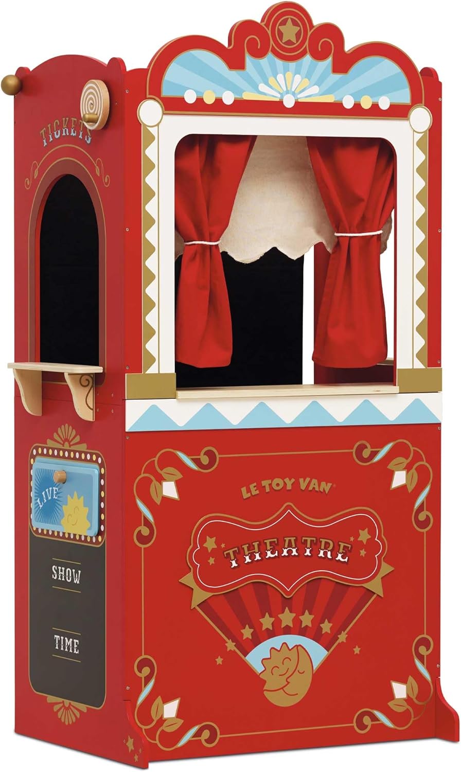 Le Toy Van - Wooden Educational Puppet Theatre | Kids Role Play Toy | Great As A Gift - Suitable for 3 Years + (TV333)