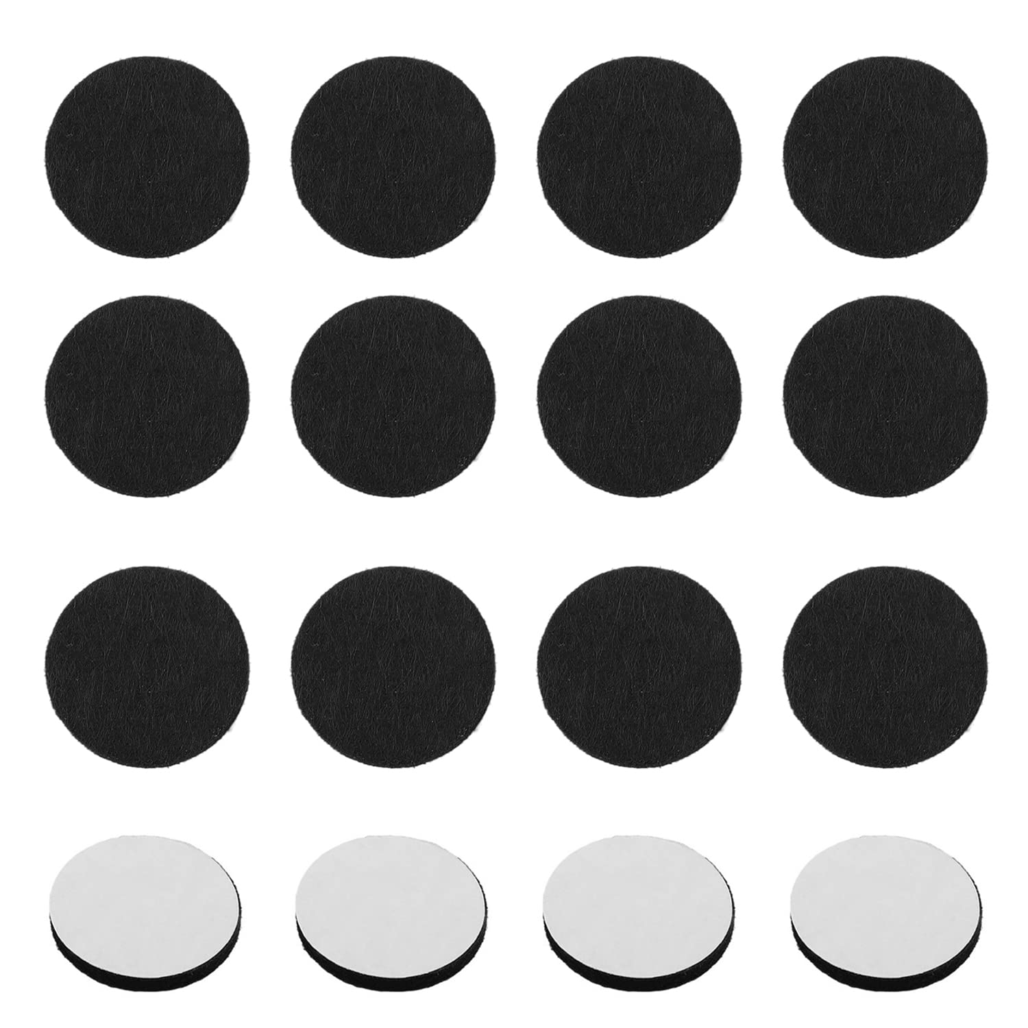 MroMax Non Slip Furniture Pads, 0.59" Dia Gripper Feet Pad, 15mm Dia Round Felt Self Adhesive Anti-Skid Furniture Pads Floors Protection Pads Black 48Pcs