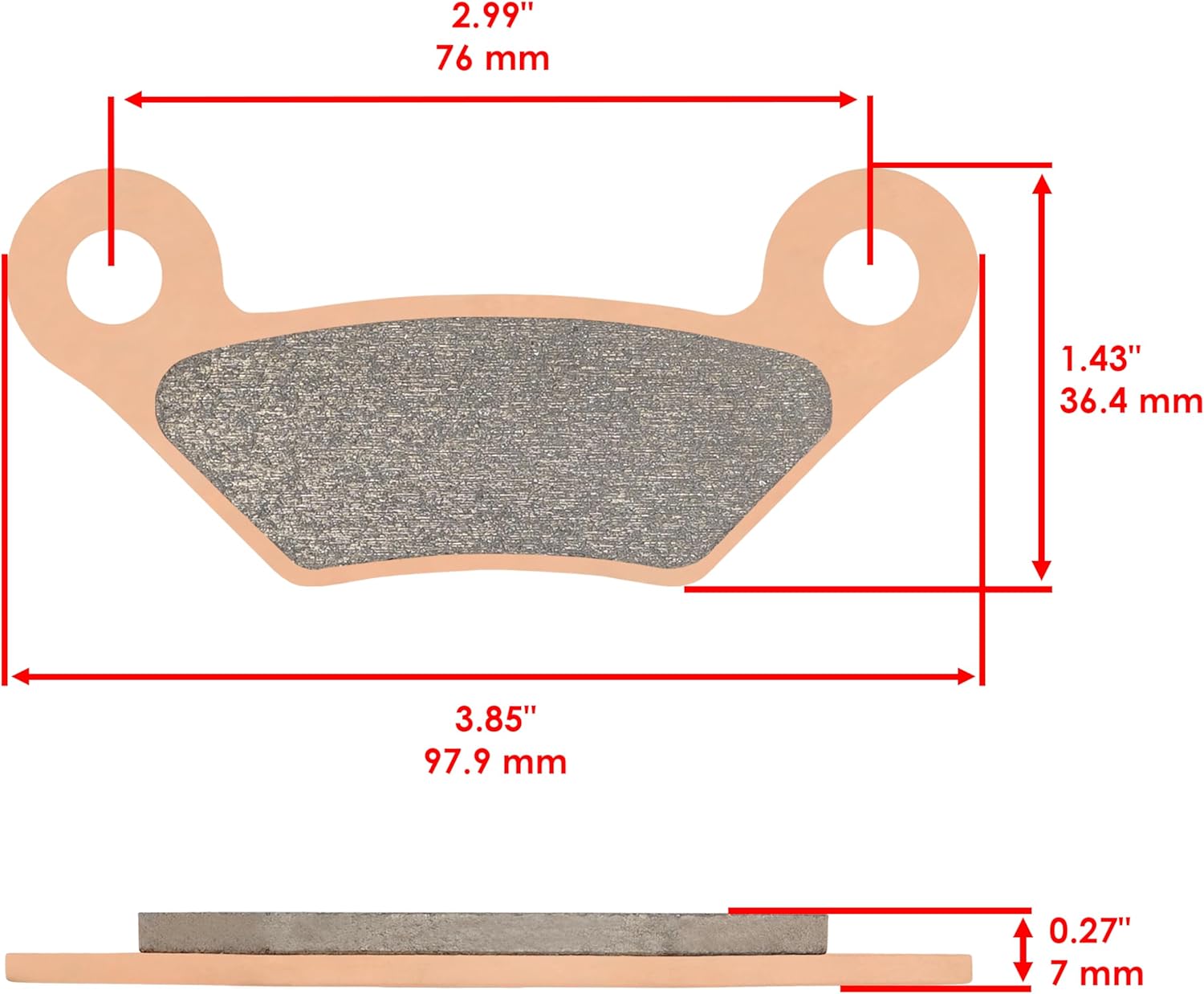 Caltric 4 Front Rear Brake Pad Compatible with John Deere Xuv Gator 620I Gas/Xuv Gator 850D Diesel