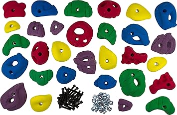 ONESTEP Resin Adventure 20 Rock Wall Climbing Holds, Outdoor Indoor Climbing, Playground Climbing Wall Holds for Kids (Multicolor)