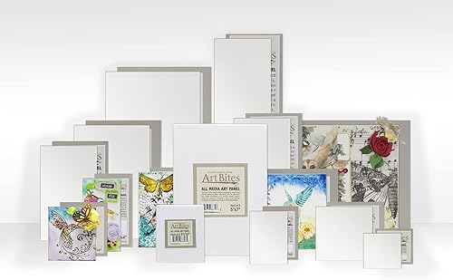 Miniatura 3 de Creative Mark ArtBites - Paquete de 5 tableros texturizados de lona, mini lienzos montados en tablero de 0.091 in para pintar, bocetar, imprimir y