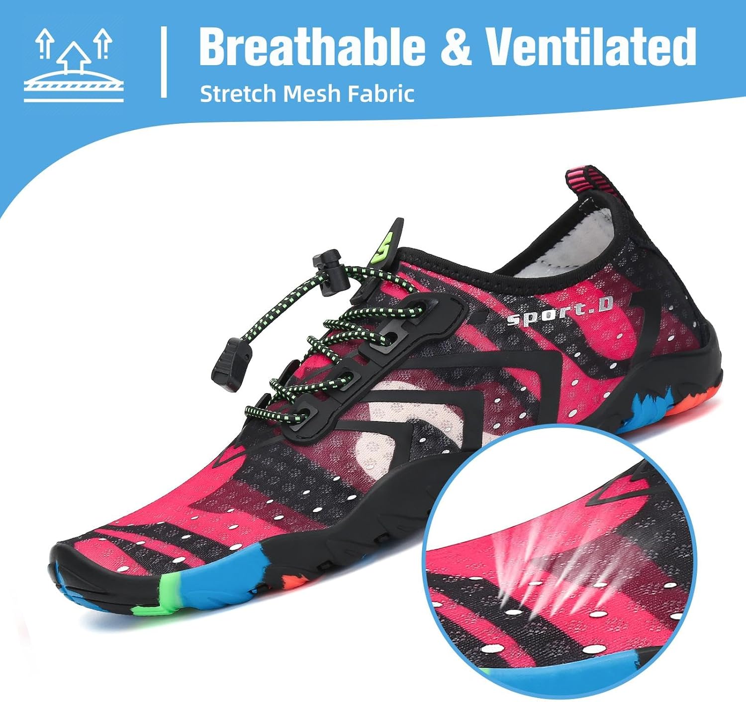 Mishansha Water Shoes for Women Men Barefoot Beach Shoe Quick Dry Aqua Swim Socks for Surfing Yoga Size 4.5-15 Women/3-13.5 Men - Image 3