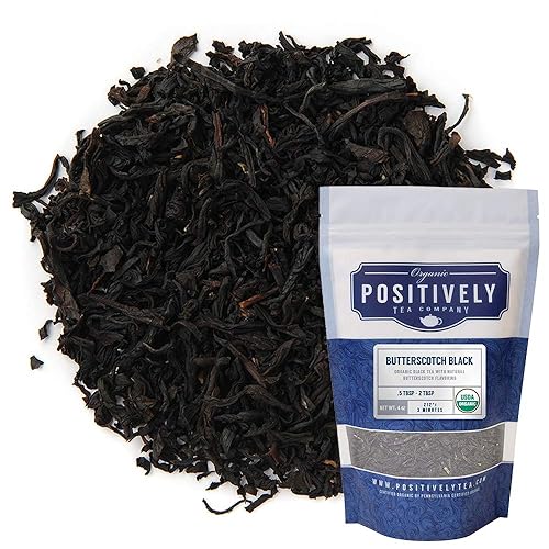 Organic Positively Tea Company, Té negro Butterscotch, hoja suelta, 4 onzas