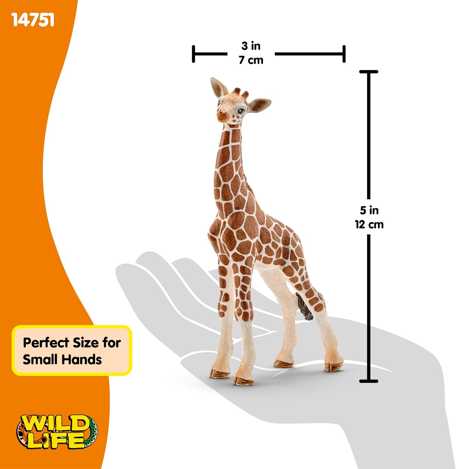Schleich Wild Life Giraffe Calf Animal Figurine - Realistic and Highly Detailed Baby Giraffe Toy Figure, Fun and Educational Play for Boys and Girls, Gift for Kids Ages 3+