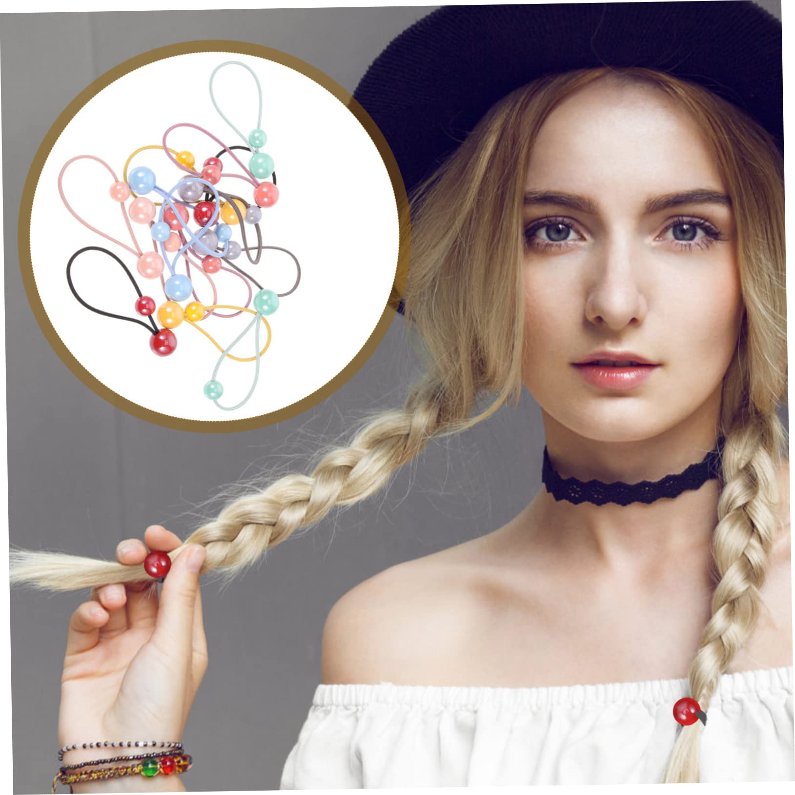 Healeved 56piezas De Pelo Elásticas Para Niñas Bolitas Accesorios Coloridos Para Coletas y Peinados Para Fiesta y