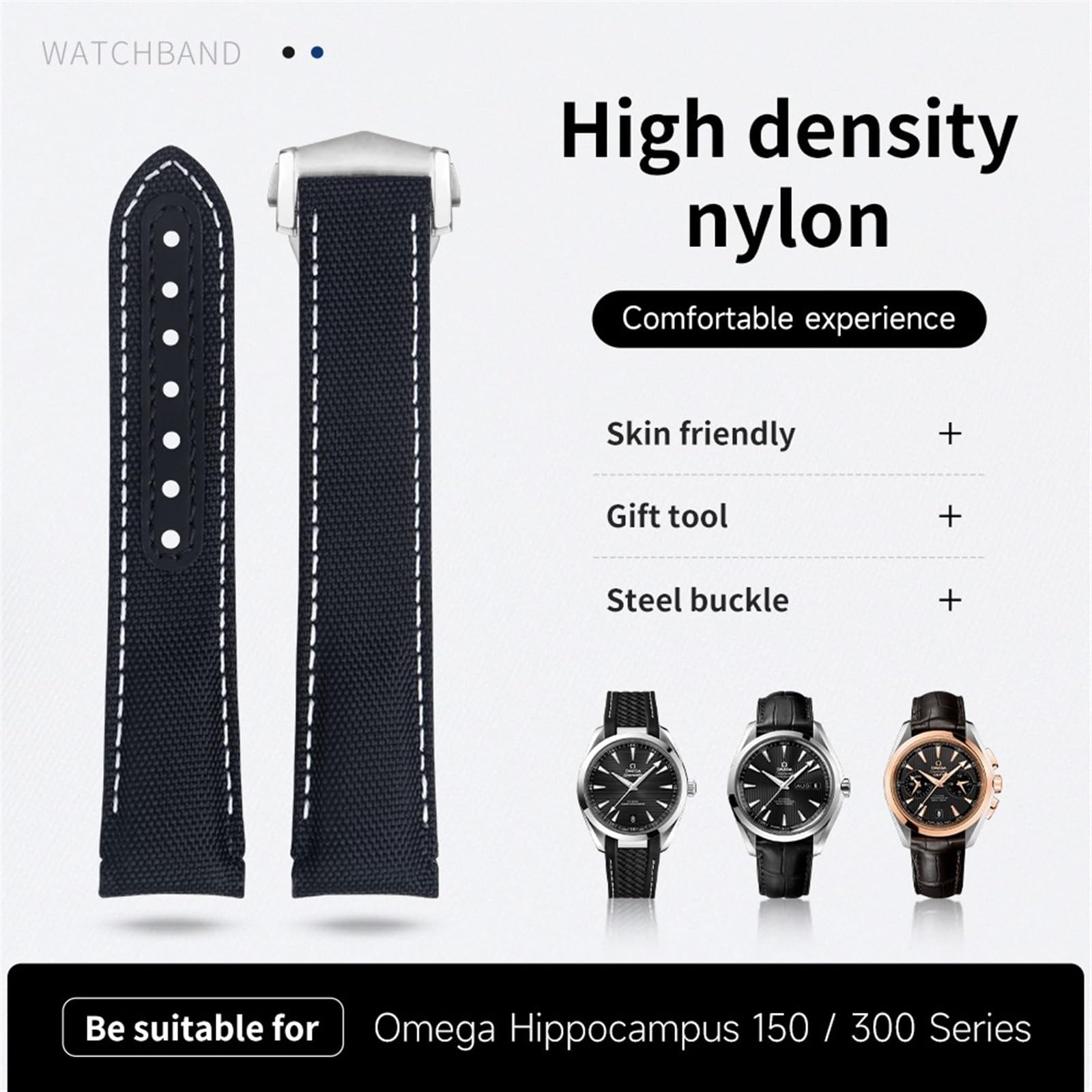 Nowe 20 mm pomarańczowe nylonowe paski do zegarków pasujące do paska Omega dla AT150 Seamaster 300 Planet Ocean De Ville Speedmaster Zakrzywiony pasek do zegarka
