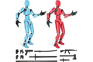 Highly Articulated 3D Printed Action Figure 2-Pack for Dynamic Stop Motion Creations