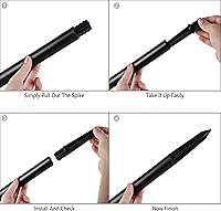 Vista 3 de Luces solares para caminos al aire libre, color negro mate, luces LED pintadas de acero inoxidable para jardín, paisaje, camino, patio, entrada