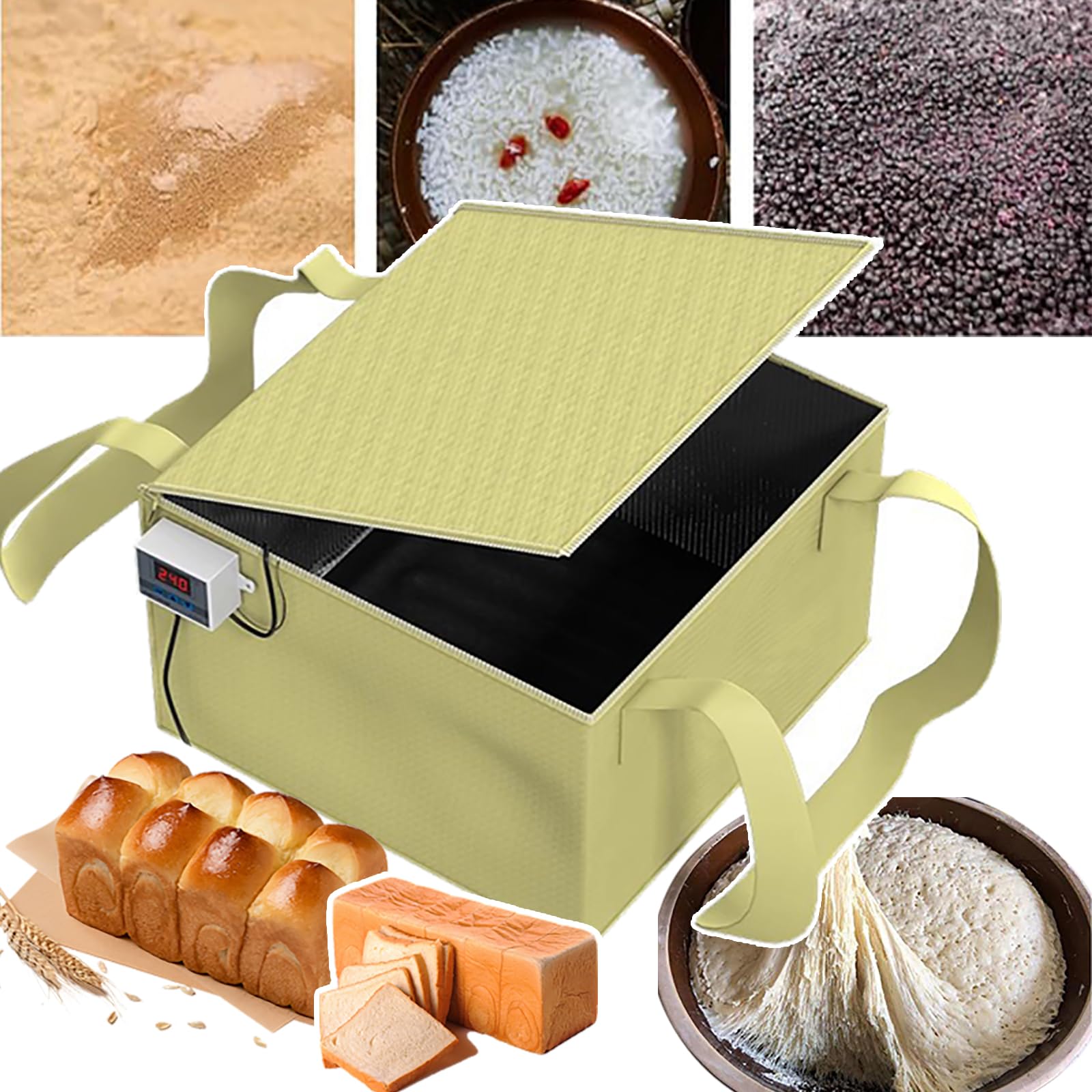 Étuve à pâte avec chauffage pour machine à natto domestique et pousse de levain jaune