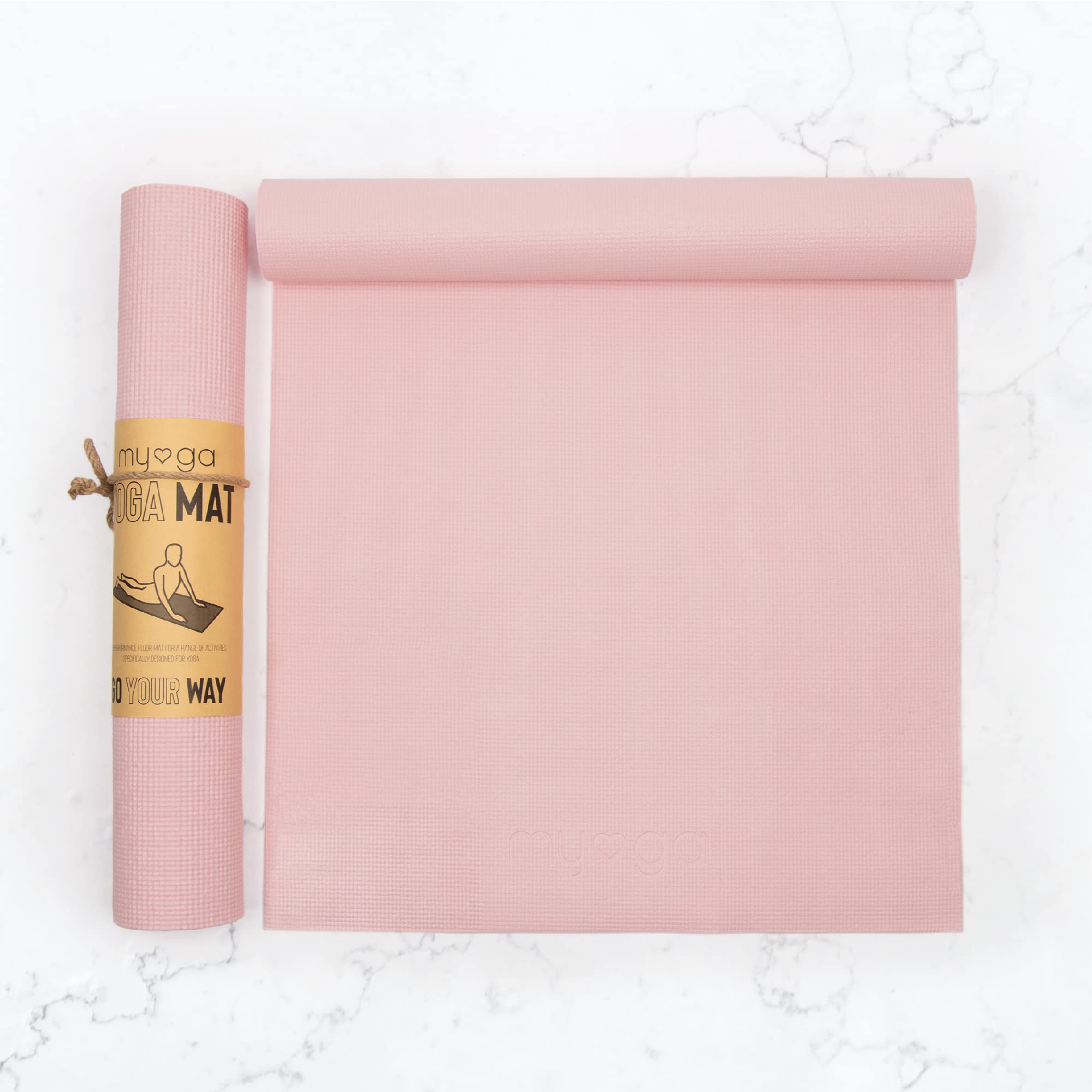 Tappetino Yoga Myga RY1114 | 173x61 Cm Spesso 4 Mm | Rosa | Per Principianti E Viaggi