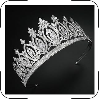 QXMYOO Luxury Cubic Zirconia BrideTiara and Crowns for Women Silver CZ Bridal Headpiece for Wedding Prom Birthday Pageant Quinceanera