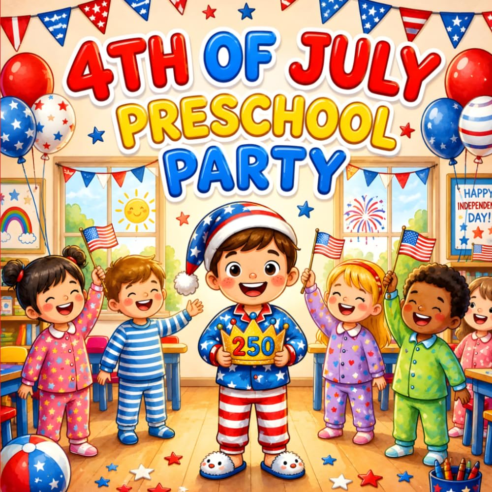 4th of July Preschool Party Books for Kids: Patriotic School Fun and Friendship During America’s 250th Anniversary