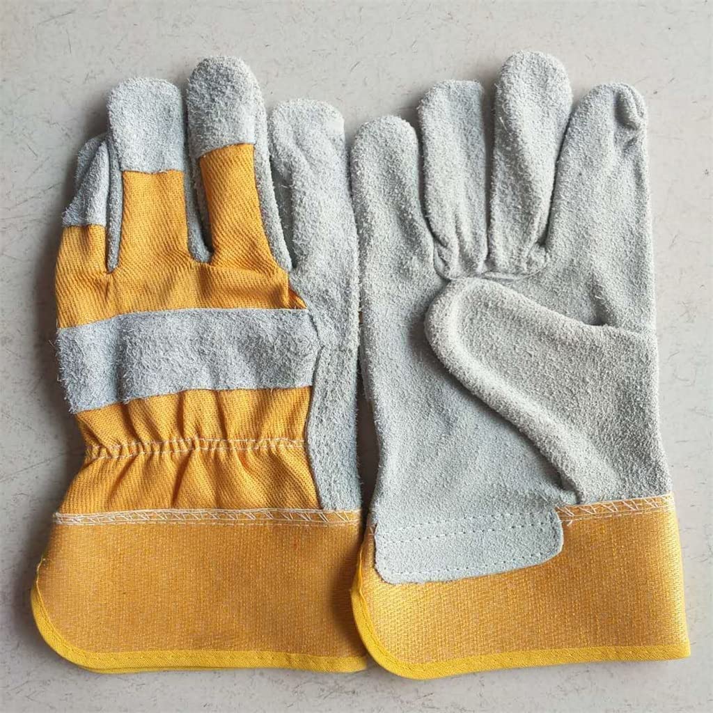 Los Guantes Semisoldados De Cuero Son Resistentes Al Calor, Aptos For Cocinar, Hornear, Chimenea, Animales, Barbacoa.