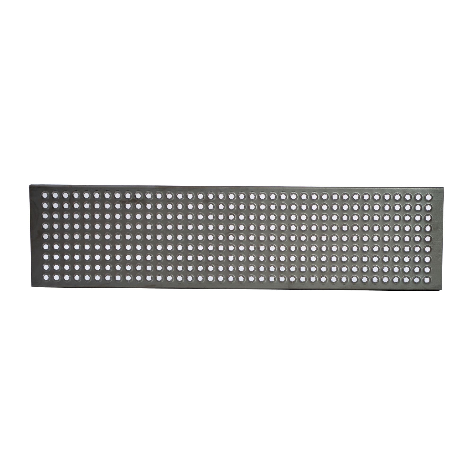 Acero Panel Peldaño Metálico Recto Perforado Abocardado con Relieve Antideslizante 1000x250mm Diámetro agujero 15mm - Alta resistencia y buena soldabilidad - Acero Negro - Hierro En Crudo