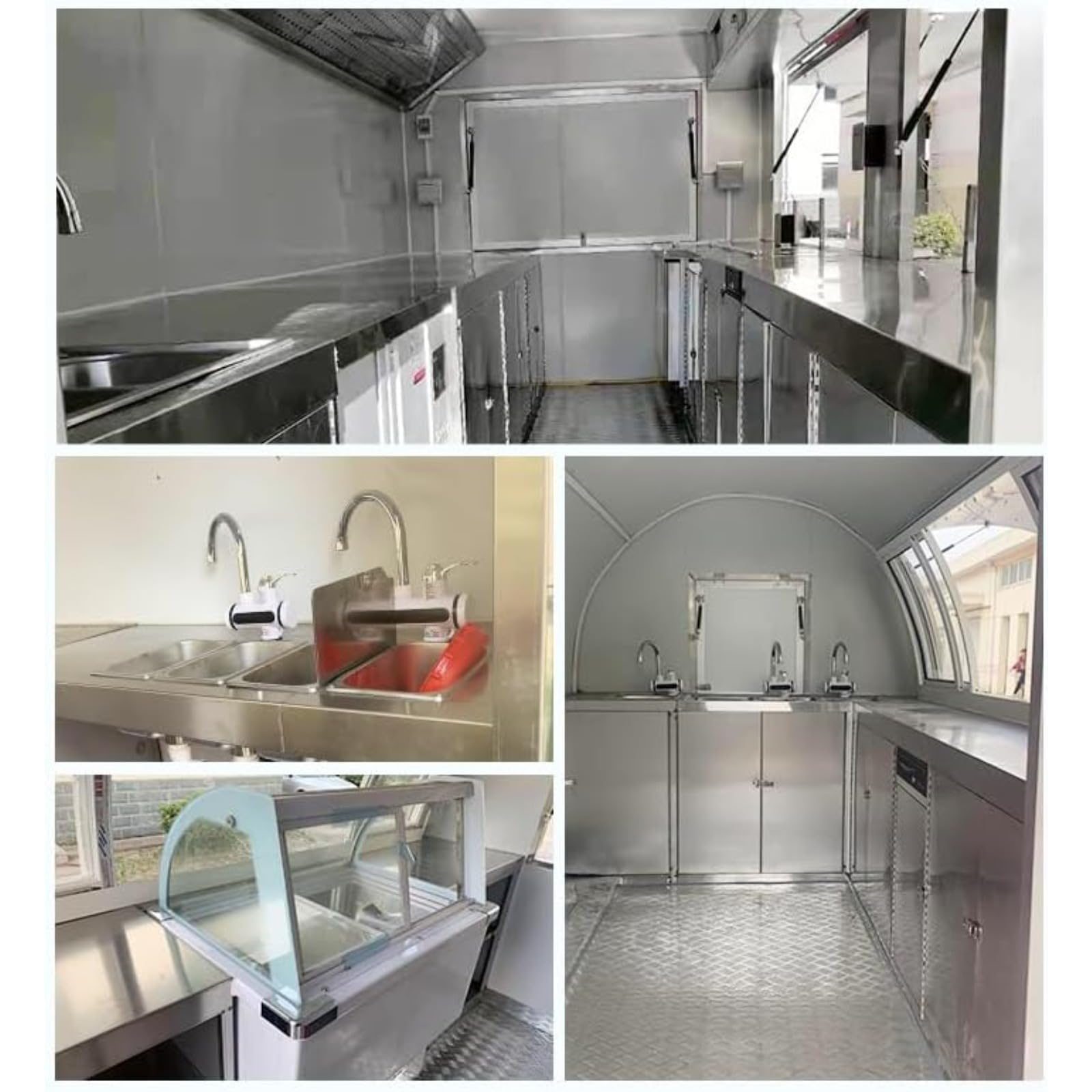 Remolque móvil de alimentos con configuración de cocina flexible para café, postres y ventas de alimentos calientes