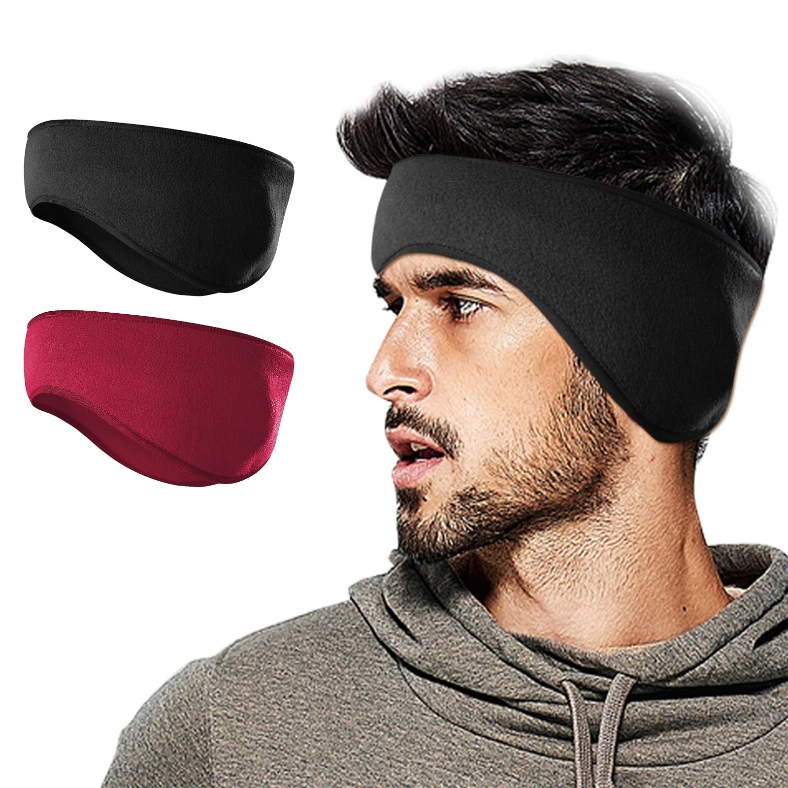 Winter Fleece Ear Warmers Headband Ear Muffs for Men Women Kids, Ear Covers for Cold Weather Ski Running Cycling Work