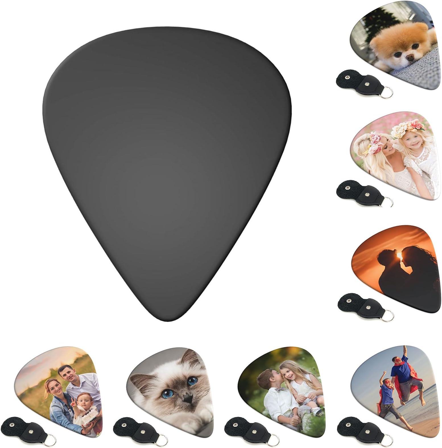 Custom Guitar Pick Personalized Guitar Picks Add Your Own Text Image Logo Customized Guitar 6 Picks Gift for Guitar Players,0.71mm(Double Sided Printing) No Custom