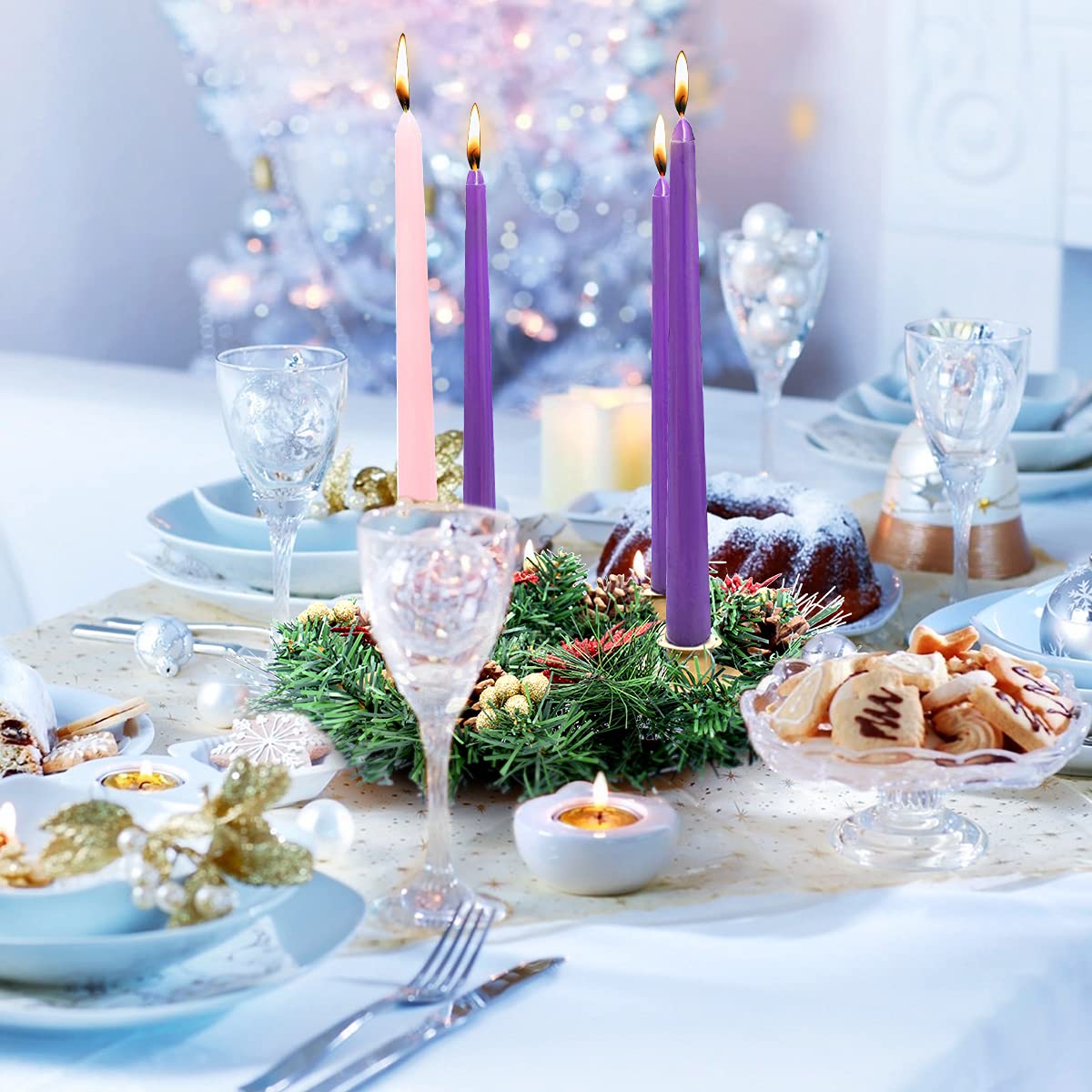 Couronne De L'Avent, Couronne De Noël, Catholique, Evergreen, Dessus De Table, Noël à La Ferme, Rustique, Centre De Table, Accent De Table à Manger - France