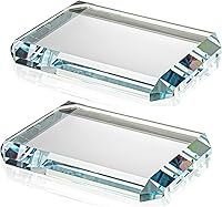 Set of 2 Clear Rectangular Glass Paperweights - Elegant Desk Blocks for Office Decor, Crafts & Home Projects