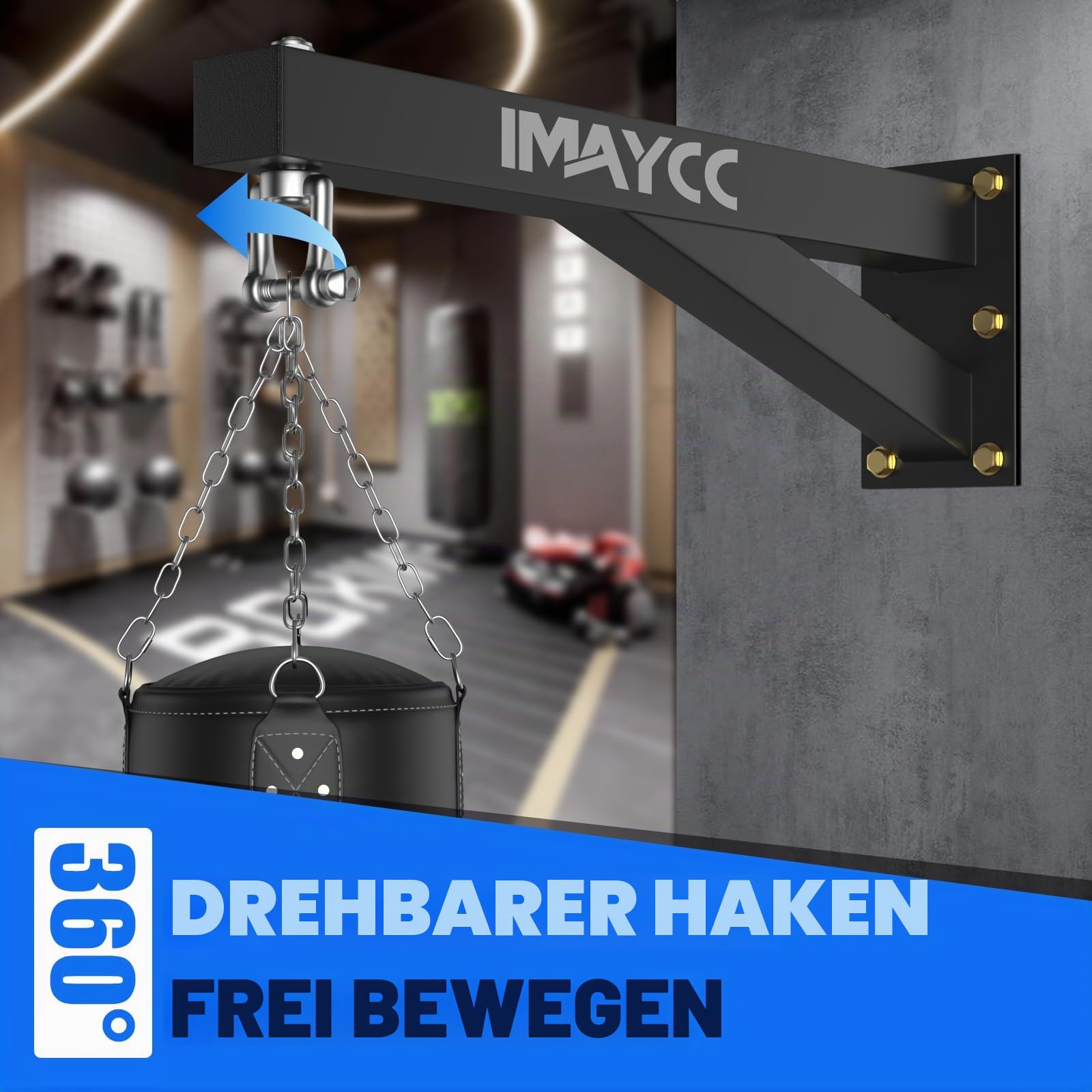 IMAYCC Boxsack-Halterung, robuste Wandhalterung, Boxsack-Ständer für Zuhause oder Fitnessstudio, für Kickboxsack, Muay Thai Bag usw